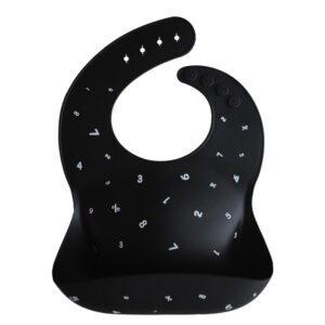 Babero Silicona Mushie Black Numbers