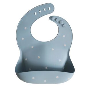 Babero Silicona Mushie White Daisy