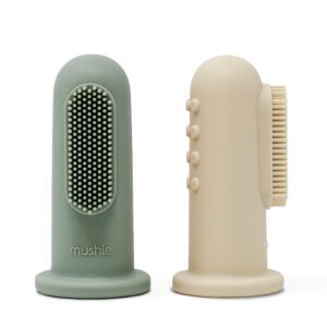 2 Dedales de Silicona Mushie Shifting Sand/Cambridge Blue