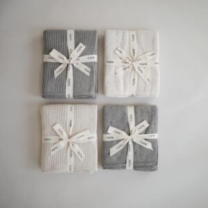 Manta Mushie Pointelle Gris Melange