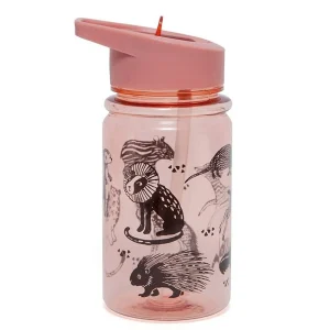 Botella Plástico con Pajita Black Animals