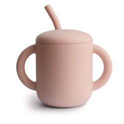 TAZA DIDÁCTICA+PAJITA SILICONA SOLID BLUSH