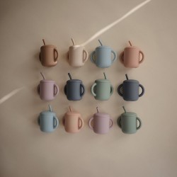 TAZA DIDÁCTICA+PAJITA SILICONA SOLID SOFT LILAC