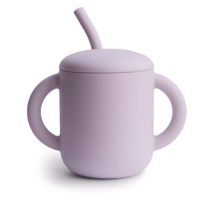 TAZA DIDÁCTICA+PAJITA SILICONA SOLID SOFT LILAC
