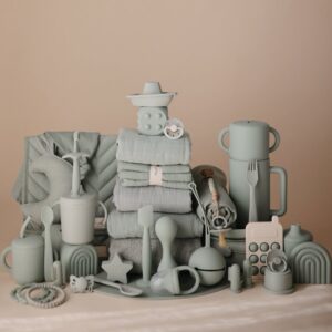 Sonajero Silicona Mushie Cambridge Blue