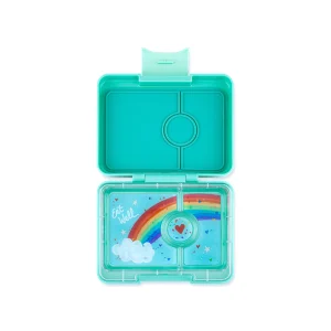 Caja Bento Snack 3 secciones Misty Aqua / Bandeja Rainbow